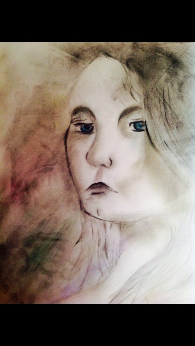 Soft atmospheric portrait drawing