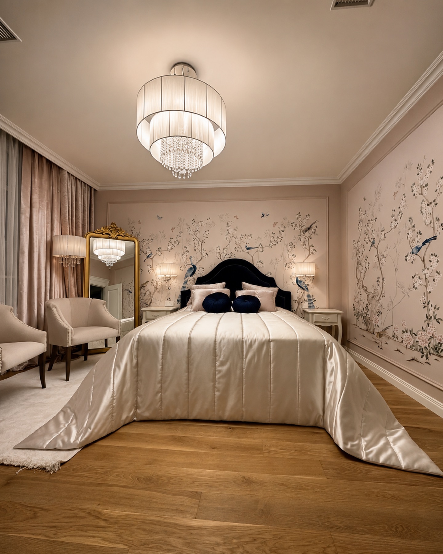 Completed bedroom textile installation