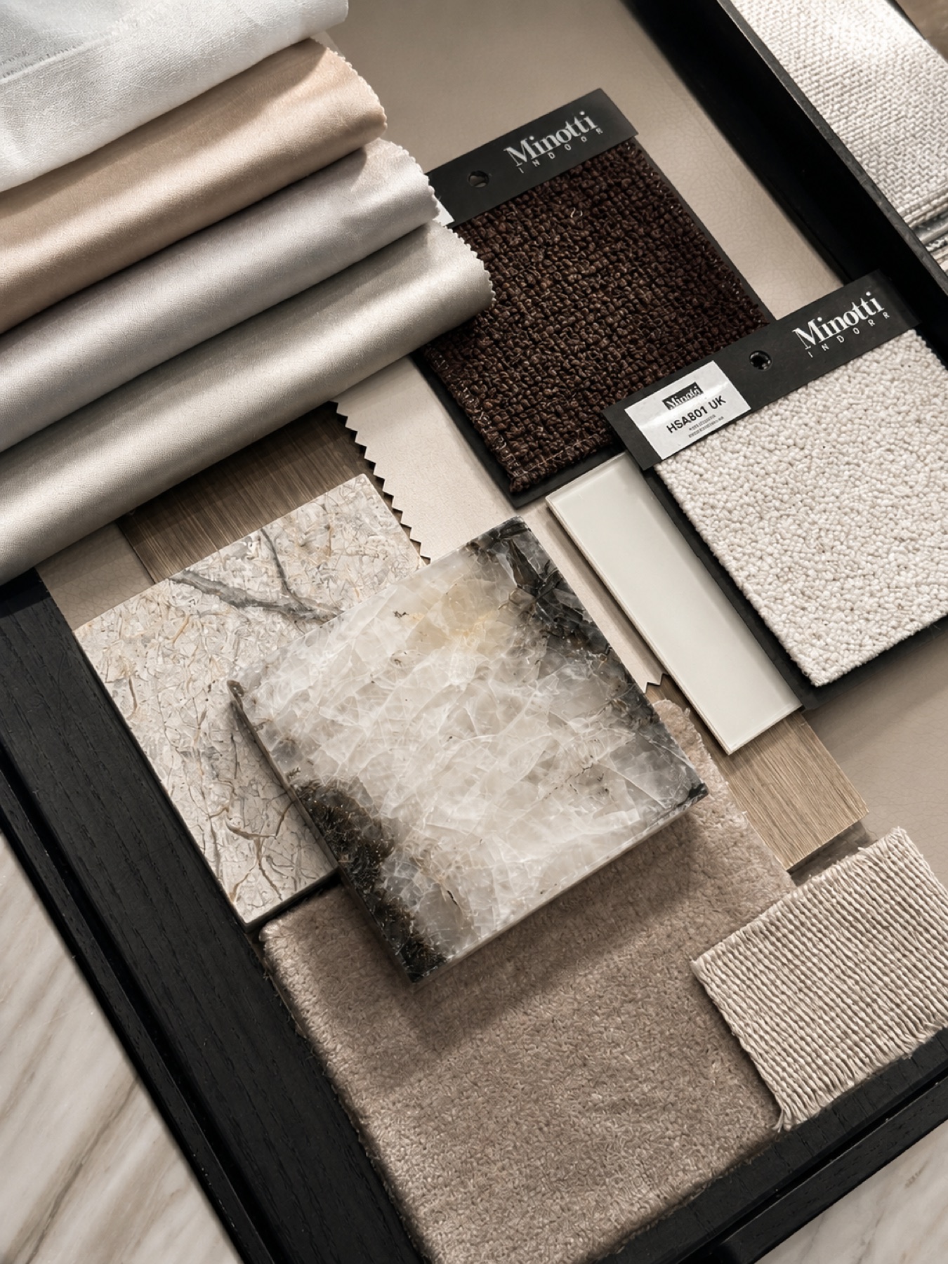 Neutral premium textile and finish selection