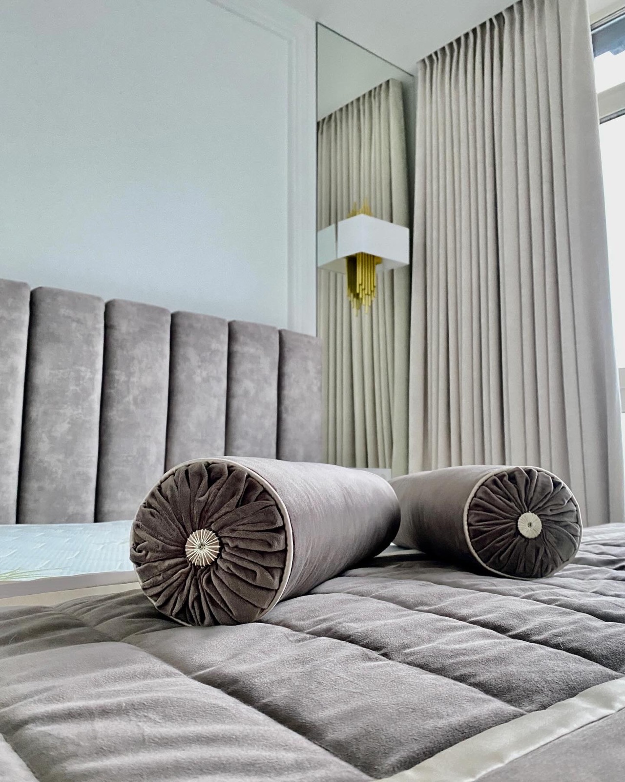 Neutral bedroom textile styling